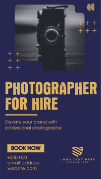 Photographer for Hire TikTok Video Design