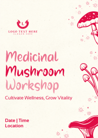 Monoline Mushroom Workshop Poster