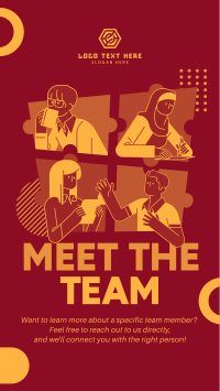 Modern Quirky Meet The Team Instagram Reel Image Preview