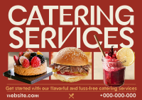 Modern Food Catering Services Postcard Design