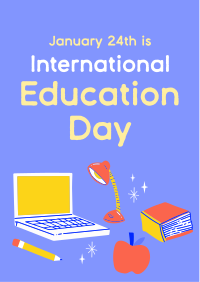 Cute Education Day Flyer Design