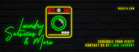 Neon Laundry Shop Facebook Cover Image Preview