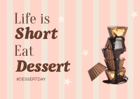 Dessert Life Quote Postcard Image Preview