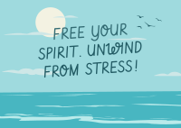 Unwind From Stress Postcard Design