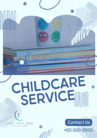 Abstract Shapes Childcare Service Poster