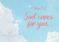 God Cares Postcard