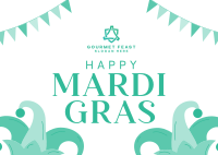 Mardi Gras Celebration Postcard Image Preview