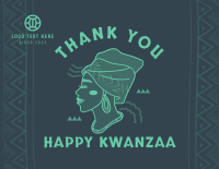 Kwanzaa African Woman Thank You Card