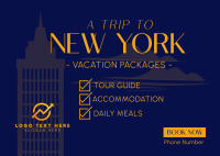 NY Travel Package Postcard