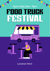 Retro Food Truck Festival Flyer Design