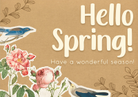 Scrapbook Hello Spring Postcard