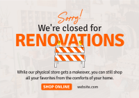 Closed for Renovations Postcard