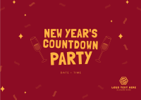 New Year Countdown Party Postcard