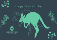 Australia Day Kangaroo Postcard Design