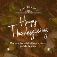 Thanksgiving Greeting Minimalist Instagram Post Design