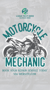 Retro Motorcycle Mechanic Facebook Story