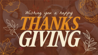 Thanksgiving Typography Greeting Facebook Event Cover Design