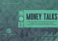 Money Talks Podcast Postcard