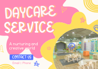 Playful Daycare Facility Postcard Design