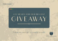 Elegant Sleek Giveaway Postcard Design