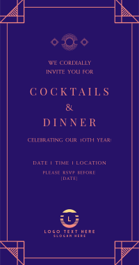 Cocktails and Dinner Invitation Image Preview