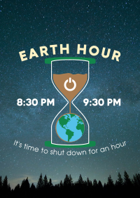 Earth Hour Glass Poster