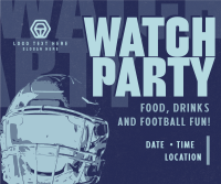 Football Watch Party Facebook Post Design