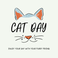 Cat Face Greeting Instagram Post Design