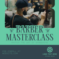 Retro Barber Masterclass Linkedin Post Design