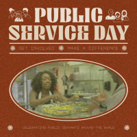 Retro Minimalist Public Service Day Linkedin Post Design