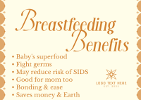 Breastfeeding Benefits Postcard Design