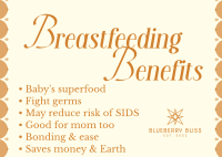 Breastfeeding Benefits Postcard Image Preview