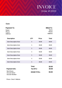 Cyber Invoice example 2