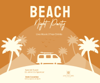 Beach Night Party Facebook Post