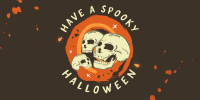 Halloween Skulls Greeting Twitter Post