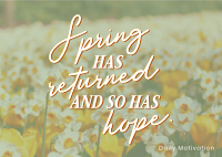 Spring Hope Quote Postcard Image Preview