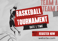 Sports Basketball Tournament Postcard Design