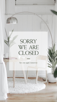 Sorry We Are Closed Instagram Story