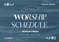 Church Worship Schedule Postcard