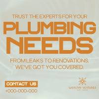 Modern Minimalist Plumbing Services Instagram Post Image Preview