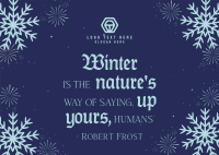 Winter Quote Snowflakes Postcard