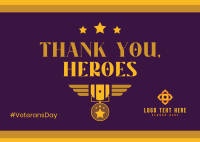 Thank You Heroes Postcard