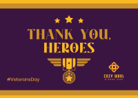 Thank You Heroes Postcard