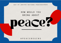 Contemporary United Nations Peacekeepers Postcard Design