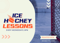 Ice Hockey Lessons Postcard Design