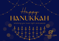Festive Hanukkah Lights Postcard