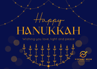 Festive Hanukkah Lights Postcard