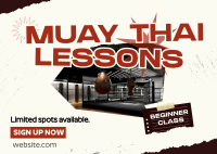 Muay Thai Lessons Postcard Design