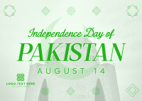 Independence Day of Pakistan Postcard Design