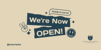 We're Open Stickers Twitter Post